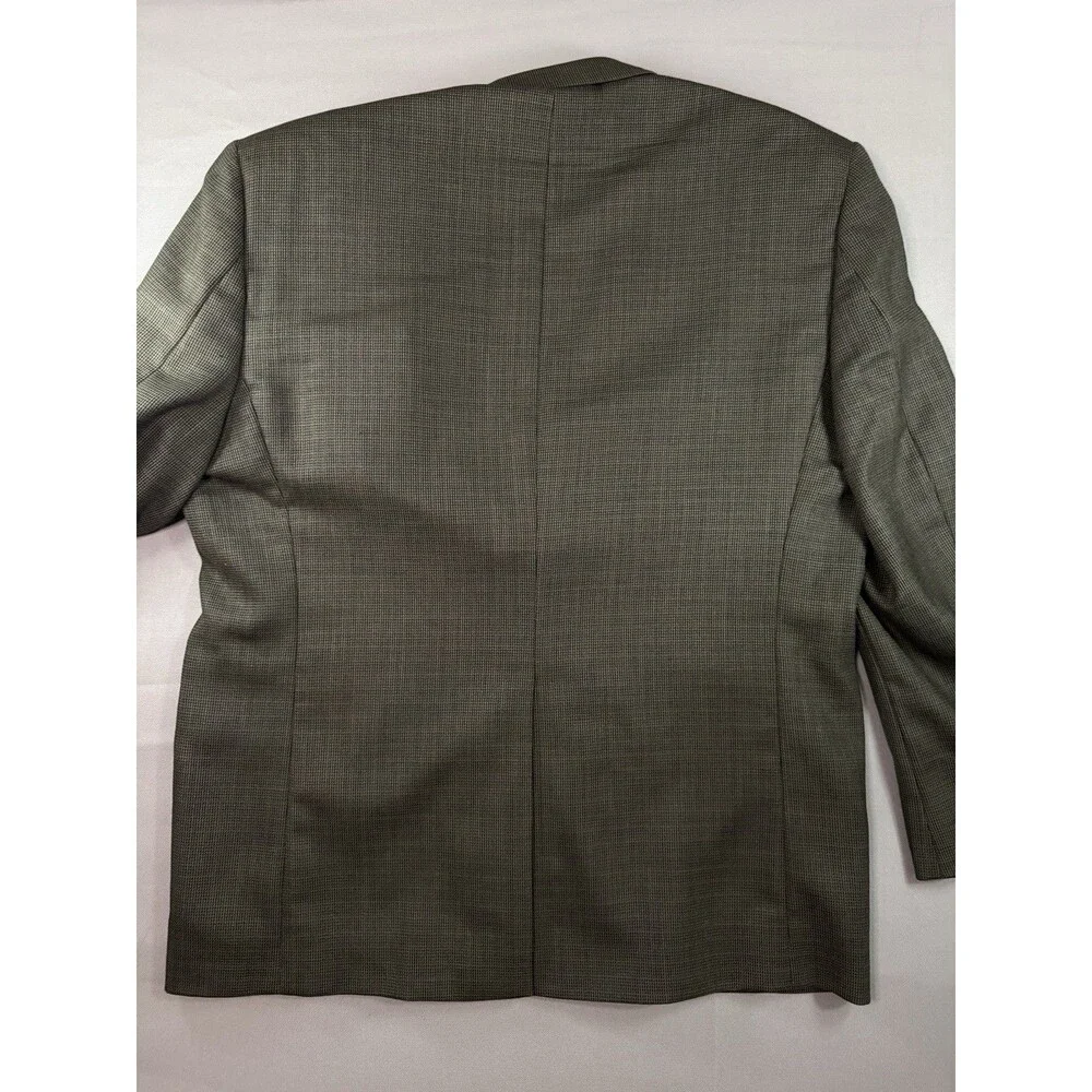 Vintage Lauren Ralph Lauren Blazer Brown Houndstooth 48 R Y2K Woolmark 100% Wool